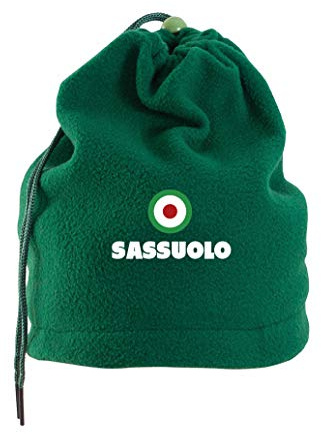 Tipolitografia Ghisleri Schlauchschal aus Fleece, Grün, dreifarbig, bestickt, Kordel mit Kunststoff-Stopper, staubdicht.