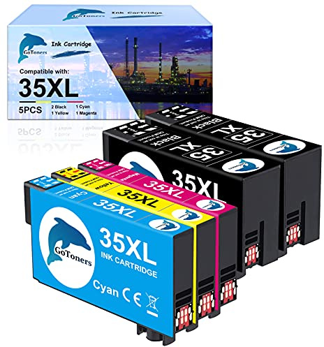 GoToners 35 XL Druckerpatronen Kompatibel für Epson 35XL Multipack für Epson Workforce Pro WF-4720DWF WF-4725DWF WF-4730DTWF WF-4740DTWF WF-4720 WF-4725 WF-4730 WF-4740 (5er-Pack)