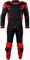 BI ESSE - Tuta da MOTO intera in pelle e tessuto,ideale per strada,viaggi lunghi,touring, pitbike,completa di gobba e protezioni rigide (Rosso/Nero, XXL)
