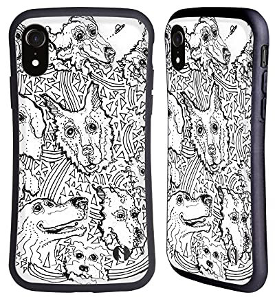 Head Case Designs Offizielle Mad Dog Art Gallery Hundeleben Schwarz und Weiss Doodle Hybride Handyhülle Hülle Huelle kompatibel mit Apple iPhone XR