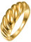 TUNGSTORY Goldener Drehringe Edelstahl Herren Goldener Ringe Versprechen Ring für Paare Size 60(19.1)