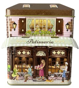 stylebox Dekorative Keksdose Stadthaus 12 x 7,5 x 15 cm, Volumen 1000 ml