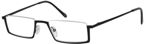 Eyekepper Qualitaet Metall Halb-Kante Lesebrille mit Federscharnier Schwarz +0.5
