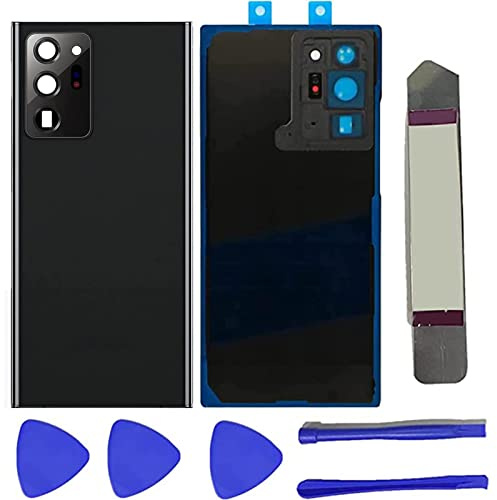 Peixiong Galaxy Note20 Ultra Back Glass Ersatz für Samsung Galaxy Note20 Ultra 5G Gehäuse Tür Panel Back Cover mit Kamera-Glaslinse und vorinstalliertem Klebeband + Werkzeug (schwarz)