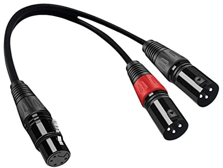 Perfeclan Dmx 3 Pin Male to XLR 5 Pin Female Cable Light Converter Adaptor Cable Y Splitter for Equalizers Speakers Recording Studio, 1.5 meter