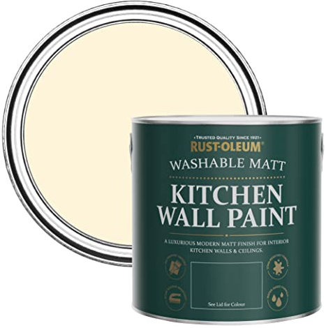Rust-Oleum Cream Washable Kitchen Wall Paint in Matt Finish - Clotted Cream 2.5L