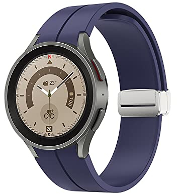 20 mm Schnellverschluss-Armband für Samsung Galaxy Watch 5/4 Bänder, 44 mm, 40 mm, Damen und Herren, verstellbares Sportarmband für Galxy Watch 5 Pro 45 mm/4 Classic 42 mm 46 mm, Mindnight Blue