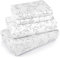 Utopia Bedding 4-teiliges Bettwäscheset für Queensize-Bett, weiche Mikrofaser, mit 38,1 cm tiefem Umschlag, pflegeleichte, gebürstete Mikrofaser, Weinreben, Grau