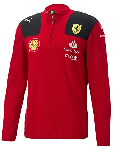 PUMA Scuderia Ferrari - 2023 Team-Sweatshirt mit halbem Reißverschluss - Rot - Männer - Größe: M