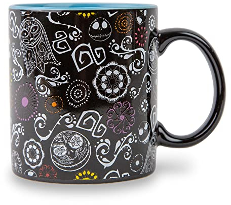 Disney Tasse en céramique Motif tête de mort L'Étrange Noël de monsieur Jack | Grande tasse à café pour expresso, thé, cacao | Peut contenir 590 ml