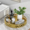 EKNITEY Bathroom Counter Vanity Tray - Gold Round Serving & Storage Tray for Home Decor, Makeup & Perfume, 11