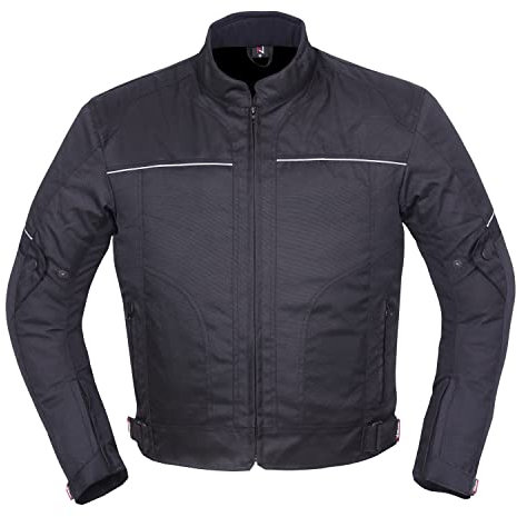 NORMAN Chaqueta para hombre, para motocicleta, de verano, impermeable, textil Cordura, CE, blindada, 7 colores, Negro, XXL