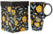 DUSVALLY Coffee Mug Coffee Ceramic Mugs Latte Tea Cup with Lid and Gift Box 17oz.Big Mug,Yellow Flower