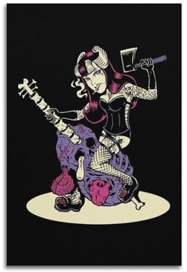VZRSQZK Goth Girl Punk Art Poster, dekoratives Gemälde, Leinwand, Wandposter und Kunstdruck, modernes Familienschlafzimmer-Dekor-Poster, 20 x 30 cm