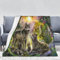 PAAHRYI Wolfsmuster Decke,3D Drucken Wald Wild Tier Wolf Flauschig Decke,bequem und atmungsaktiv,Decke Klimatisierte Sofadecke,Camping für Erwachsene Kinder (130 x 150 cm, D)