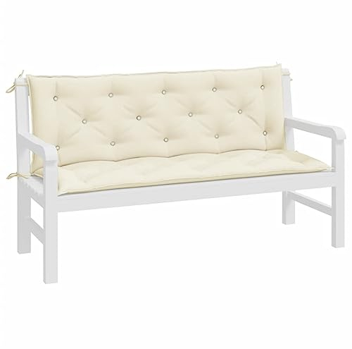 ZQQLVOO Sofa-Kissen Terrassenmöbel-Schaukelkissen Kissen für Terrassenliegen Gartenbank-Auflage Cremeweiß 150 cm Oxford-Gewebe