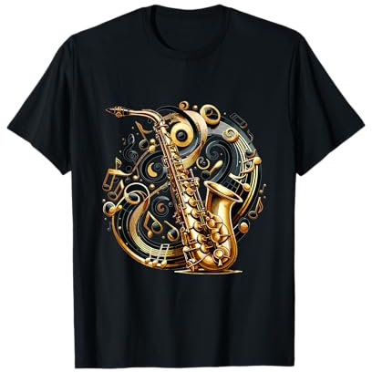 Saxophon Symphonie Violinschlüssel Blues Musikliebhaber T-Shirt