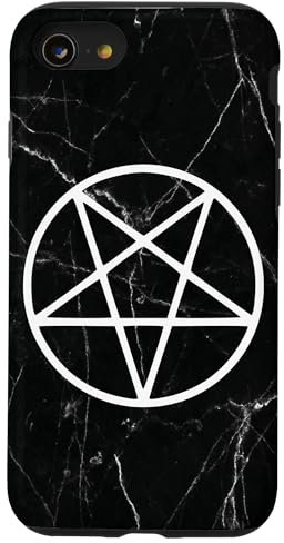 Hülle für iPhone SE (2020) / 7 / 8 Pentagramm Damen Gothic Emo Punk Rock Metal Dark Black Mosh