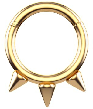 Decentraland 1 Stück 16G Gold Durchmesser 8mm Spike Nase Septum Mund Hoop Ohrring Knorpel Chirurgenstahl Gothic Ring Piercing Schmuck