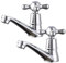 KONTONTY 2Piezas Grifo de Lavabo Monomando de Aleación para Agua Fría Pack de Diseño de Cruz Grifería para Cocina y Baño Accesorios Esenciales para Hogar