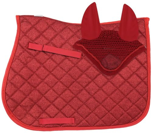 Horses Set Satteldecke + Mütze Bright, Stil und Komfort für Ihr Pferd von Sattelwaren (Rot, Full)