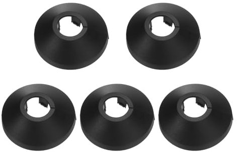 QUARKZMAN 5Pcs Cache-Tuyaux Décoratifs 0,4 à 0,5 Pouces (11-13 mm) Cache-Tuyaux en Plastique PP Plaques de Couverture de Plomberie Rosace de Tuyau d'Évacuation d'Eau, Noir