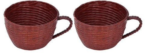Pot de Jardinière Succulente tissé en Forme de Tasse, Pot de Fleurs Multifonction, Pot de Fleurs pour la Maison, Le Balcon, l'intérieur, Le Bureau