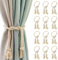 12 Stück Vorhangseil Raffhalter, Raffhalter Vorhang Seil Curtain Rope Buckle Handgemachte Vorhang, Vorhang-Raffhalter, Baumwolle, Handgewebt, Raffhalter, Vorhangbänder für Vorhänge (Beige)