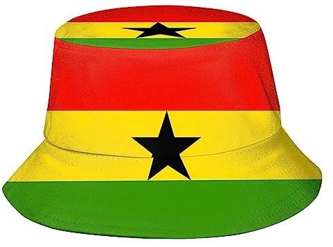 Fisherman Hüte Ghana Flagge Bucket Hat Unisex Fishermütze Faltbar Safarihut Für Damen Trekking Angeln