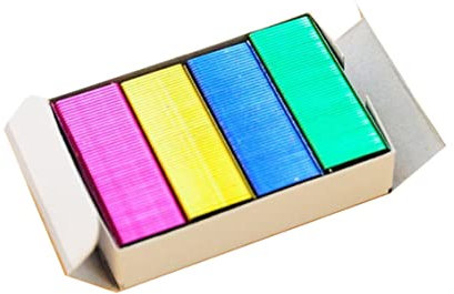 Farbige Grundnahrungsmittel Set, 800pcs Mini -Farbklammern, 24/6 Standard -Staples, DIY Shop Stapler Nachfüllungen Premium Standard Book Staples Office Supplies