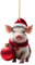 Weihnachtsdeko Weihnachten Schwein Anhänger Schwein Weihnachtsbaumschmuck Lustige 2D Acryl Anhänger Christbaumschmuck Geschenk für Schweineliebhaber Autospiegel Anhänger Weihnachtsschmuck