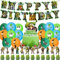 30PCS Monster Geburtstag Party Monster Dekorationsset Geburtstagsparty Dekorationen Monster Happy Birthday Banner Torteneinlage Cupcake Topper Kinderthemenparty Luftballons