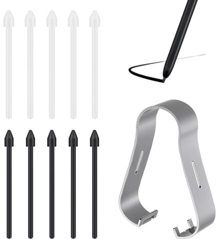 11 Kit Pointes de Remplacement pour Samsung Galaxy Tab S9 S9+ S9 Ultra S8 S8+ S8 Ultra S7 S7+ S7 FE S6 S6 5G S6 Lite, Stylet S Pen Tips Rechange des Inclut Outil de Remplacement 5 Noires 5 Blanches