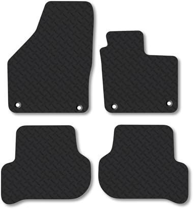 VW Golf Plus (2010-2014) Heavy Duty Thick Rubber Car Mats Accessories Tailored Fit Front Rear Set Compatible Accessory Waterproof Durable Non-Slip 5mm Full Coverage Protection with Clips