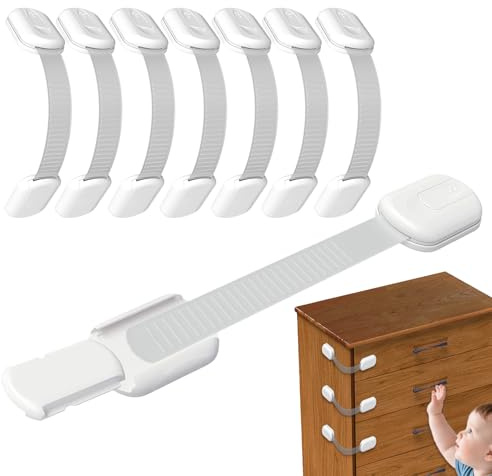 Kinderschrankschlösser – Sicherheitsschlösser für Tür und Schublade, Sicherheitsverriegelung mit sicherem Verschluss für Küche, Kühlschrank, Gefrierschrank, Speisekammer, Herd, Ofen, WC, Schrank
