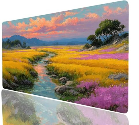 Fiume Tappetino Mouse xxl 800x400x3mm Impermeabile Tappetino Mouse Gaming Mousepad Pianta Base in Gomma Antiscivolo Bordi Cuciti Resistenti All'abrasione Mousepad per Scrivania Gaming Laptop Model5628