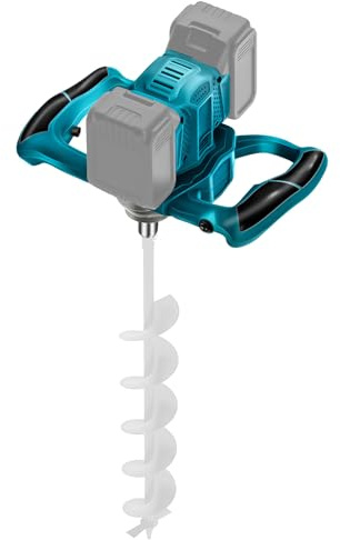 Akku Erdbohrer Kompatibel mit Makita 18V Akku, 1200W Bürstenloser Erdlochbohrer Pfahlbohrer Vloerboor mit 20mm Erdbohrer Adapter für Pfahlbohrer, Zaunbau und Garten (Ohne Bohrer & Batterie)