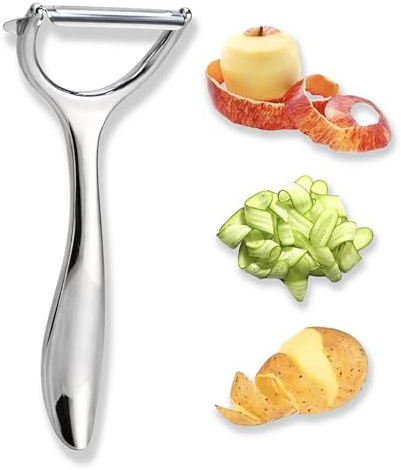 IPEA Pelapatate Professionale in Metallo - 17 cm - [SOLIDO E LEGGERO] - Pelaverdure per Verdure, Patate, Carote, Zucchine, Frutta - Lama Affilata - Pela Buccia di Mele e Pere - Sbucciatore