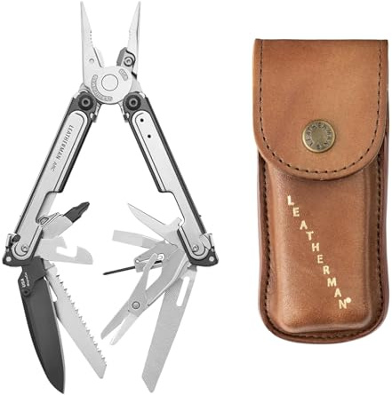 Leatherman ARC Multi-Tool Bundle - Mit 20 Werkzeugen und MagnaCut-Klingen aus Stahl sowie Braunem Heritage Lederholster