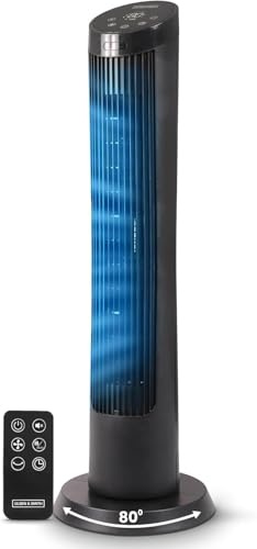 Olsen & Smith 92cm Tower Fan with Remote, Quiet 27dB & Oscillating