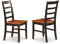 East West Furniture Parfait - Juego de 2 sillas de madera con respaldo de escalera de comedor, color negro y cerezo