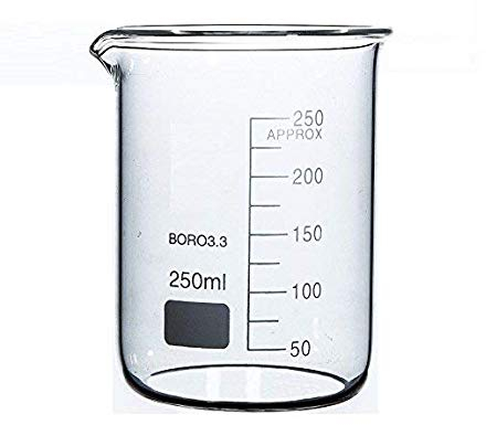 Rocwing Boro 3.3 Glass Graduated Measuring Beaker for Lab or Kitchen (250ml)