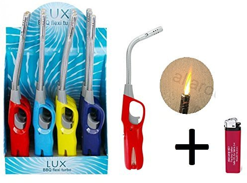 3 x Stabfeuerzeug Flexi LUX Gasfeuerzeug XXL 27 cm Sturmfeuerzeug + gratis 1 x Feuerzeug allaroundprofi24