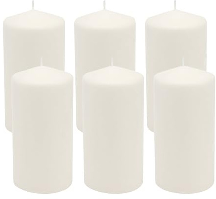 Stonebriar Unscented White Tall Pillar Candles, 65 Hour Burning Candle Pillars, Perfect for Decor, Weddings, Emergencies 3 X 6, 6 count