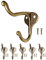Fuxxer® 5 ganchos antiguos para ropa, ganchos de hierro, diseño vintage, bronce, juego de 5 unidades