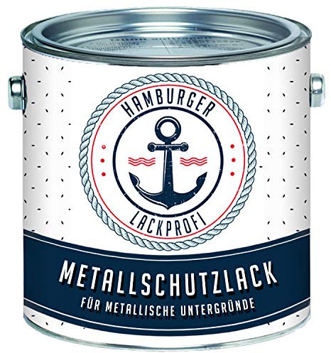 Metallschutzlack GLÄNZEND Verkehrsweiß RAL 9016 Weiß Metallschutzfarbe Metalllack Metallfarbe // Hamburger Lack-Profi (5 L)
