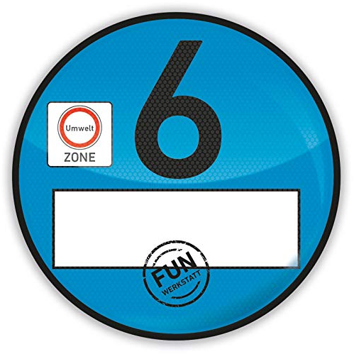 Treuekarten Haftfolie Euro 6 Plakette blau Umweltplakette Feinstaubplakette Spassplakette