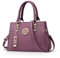 NICOLE & DORIS Elegant Taschen Stillvoll Damen Handtaschen Umhängetasche Shopper Frauen Schultertaschen Henkeltaschen PU Leder Tasche mit Anhänger Geschenke Lila