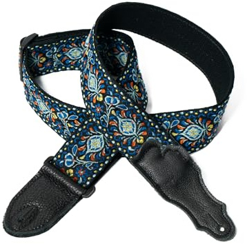Franklin Strap 2 Retro Folk Guitar Strap (Orange/Blue)