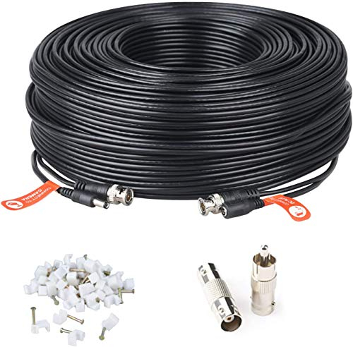Tonton 200Ft/60M 4K-8MP-5MP-2MP BNC Kabel Videokabel CCTV 60Meter, Verlängerungskabel für Überwachungskamera Videoüberwachung Überwachungssystem + BNC RCA Adapter
